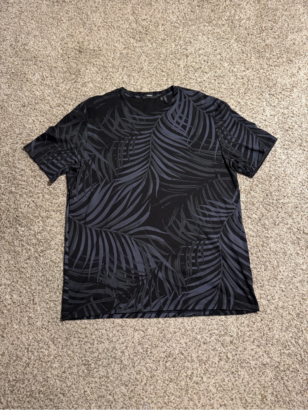 Theory Clean Tee Saygo Jersey Palm Print Pima Cotton - XL